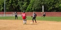 Second Baseman Makes a Play - Special Olympics Royalty Free Stock Photo